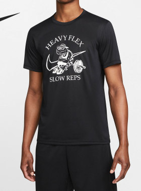 Nike/耐克正品 DRI-FIT 男子印花训练运动圆领T恤 DM6284-010