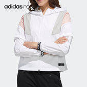 Adidas 阿迪达斯正品 Neo女子运动休闲连帽拉链夹克外套FN6550