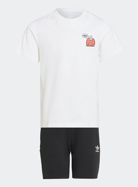 Adidas/阿迪达斯正品夏季小童运动短袖短裤套装 H22613