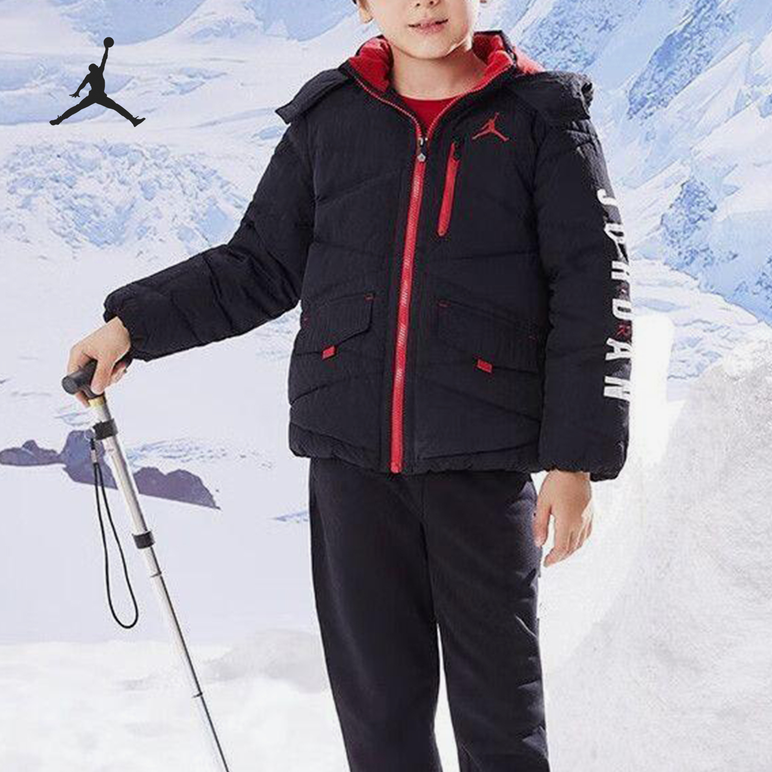 Nike/耐克正品2025JORDAN小童保暖经典羽绒服短款JD2242004GS-001