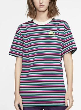 Nike/耐克正品当季新款x Olivia Kim 女子运动条纹T恤 CT2018