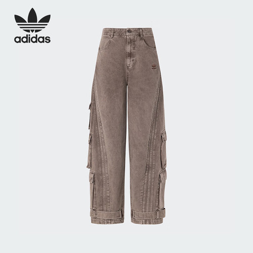 Adidas/阿迪达斯正品三叶草男女多口袋运动牛仔长裤KD4324