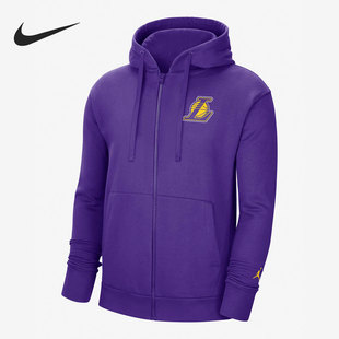 Nike/耐克正品洛杉矶湖人队NBA男子全长拉链连帽衫DB1880-504