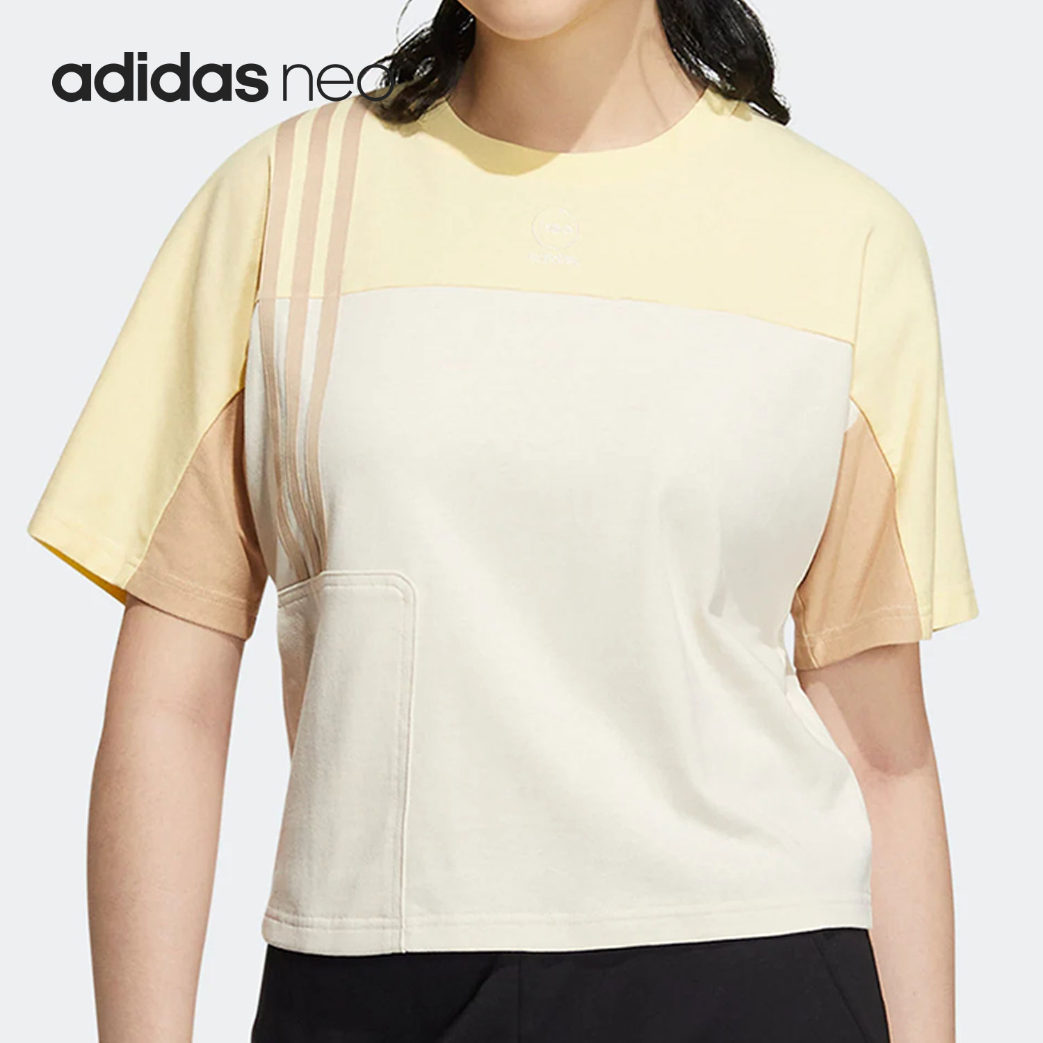 Adidas/阿迪达斯正品NEO女子运动休闲圆领舒适短袖T恤HN2348