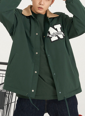 New Balance/NB正品新款男士复古翻领休闲双面穿外套AMJ31306-JUE