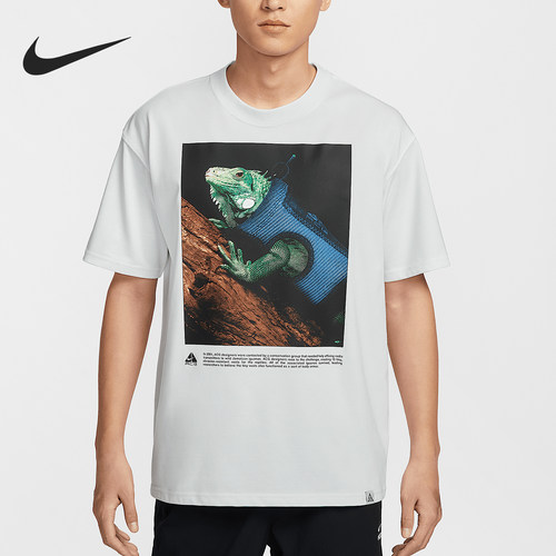 Nike/耐克正品Dri-FIT男士宽松休闲图案印花透气短袖HJ0890-121