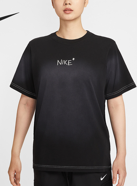 Nike/耐克正品Sportswear女士字母印花宽松经典短袖T恤II0451-010
