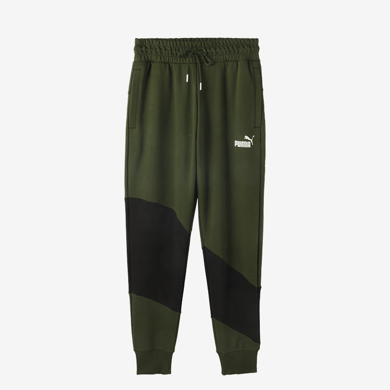 Puma/彪马正品2024新款男士时尚拼接束脚训练运动针织长裤