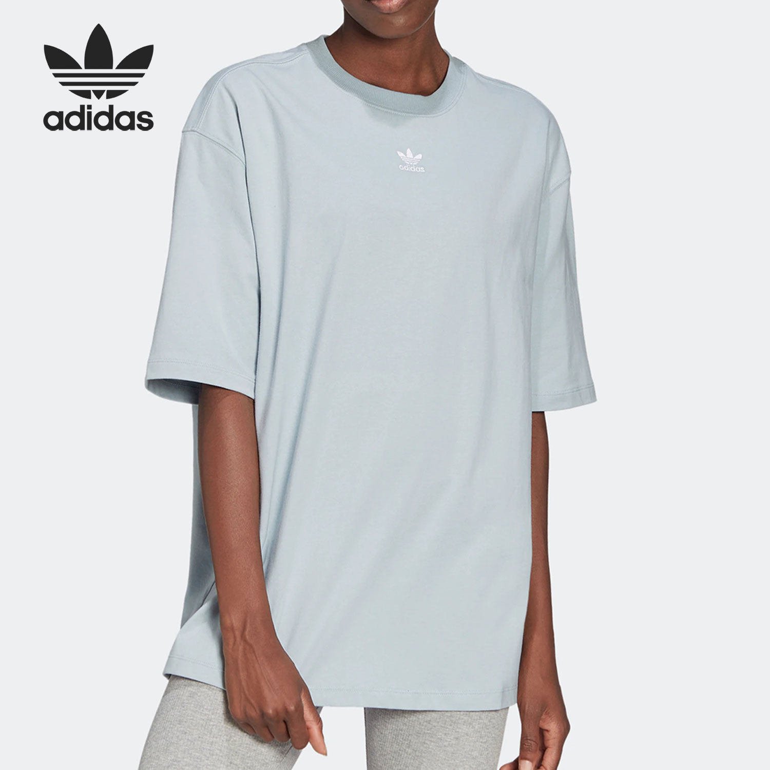 Adidas/阿迪达斯正品三叶草夏季新款女子宽松短袖T恤HF0271