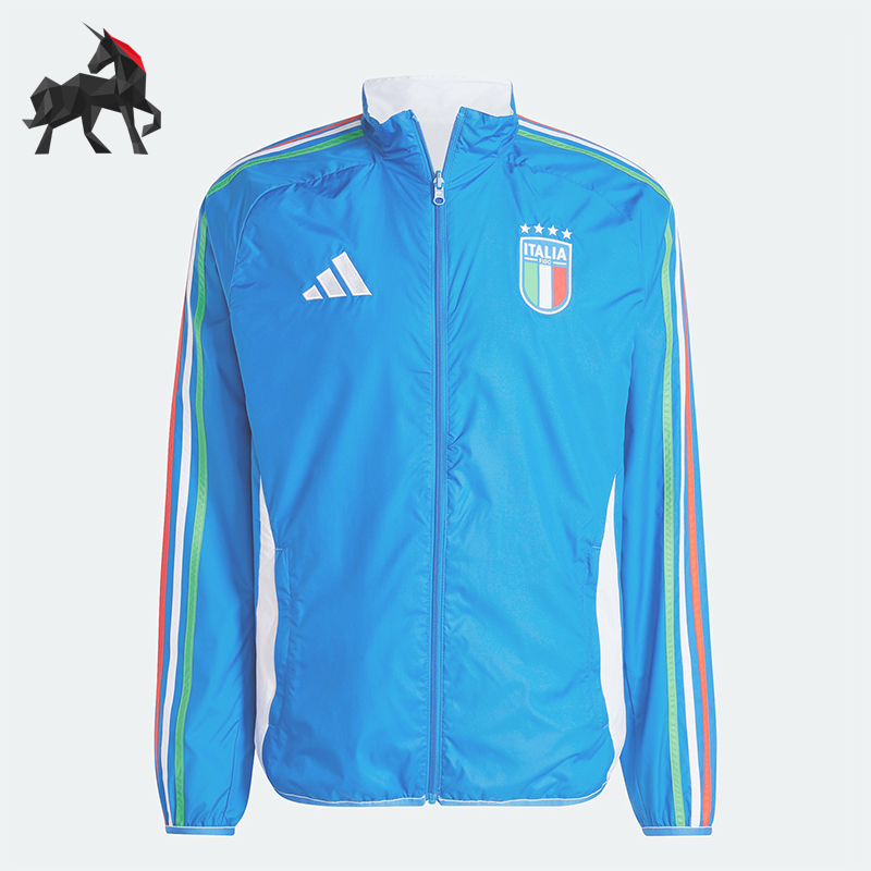 阿迪达斯男士双面穿足球运动外套