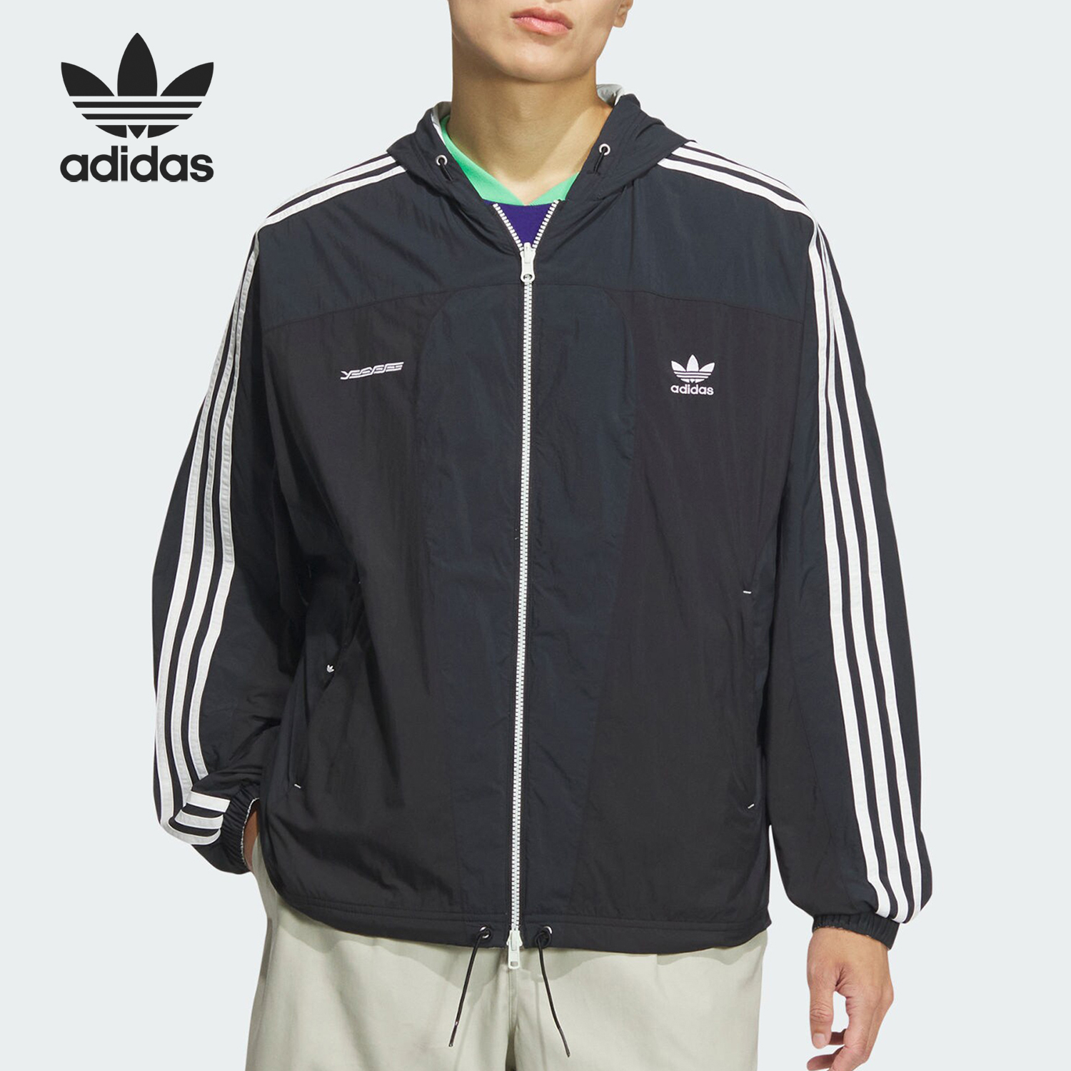 Adidas/阿迪达斯正品三叶草男女运动休闲连帽夹克外套JN5816