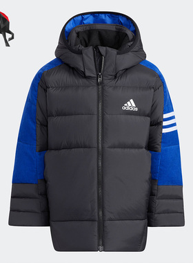 Adidas/阿迪达斯正品冬季小童运动保暖时尚连帽羽绒服外套 HB4074