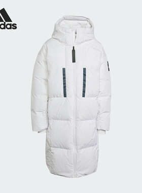 Adidas/阿迪达斯正品新款女士中长款保暖连帽羽绒服IZ4622