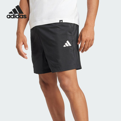 Adidas/阿迪达斯正品2025新款男士简约系带宽松梭织短裤JF1117