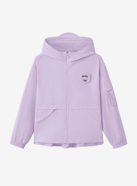 Skechers/斯凯奇正品春秋款女童拉链简约梭织连帽外套L225G003