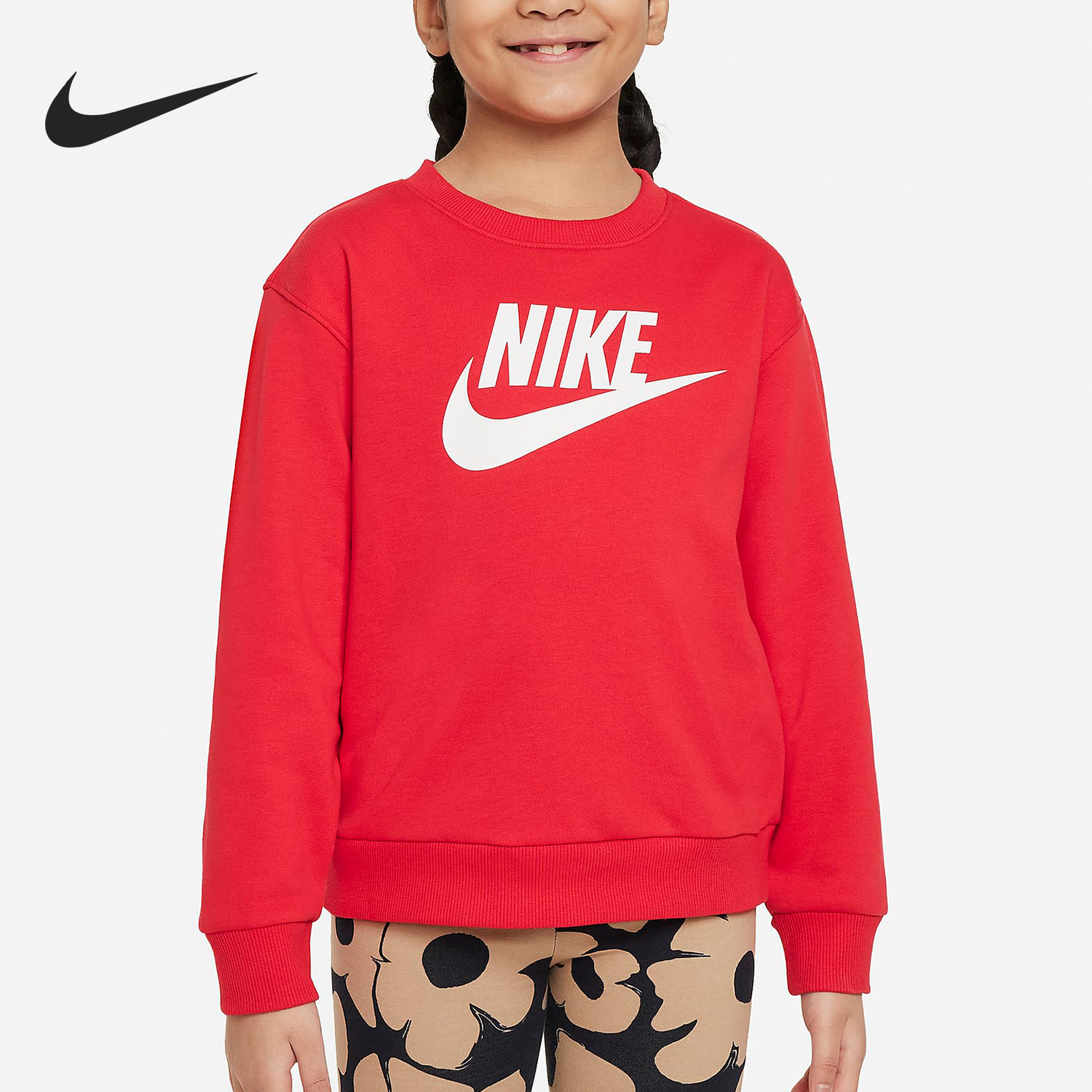 Nike/耐克正品春季新款小童圆领毛圈休闲运动卫衣HF7279-657