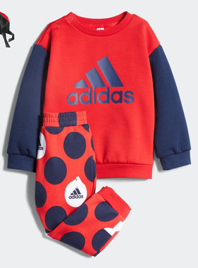 阿迪达斯婴幼童圆领卫衣套装
