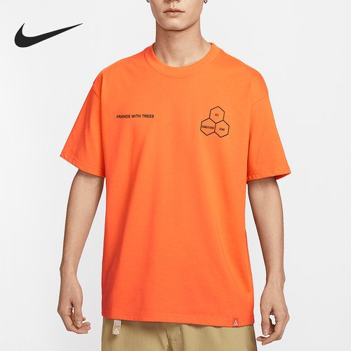 耐克男士户外运动印花圆领短袖