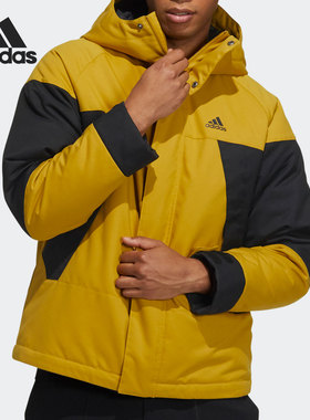 Adidas/阿迪达斯正品男女户外防风运动保暖连帽羽绒服 H23091