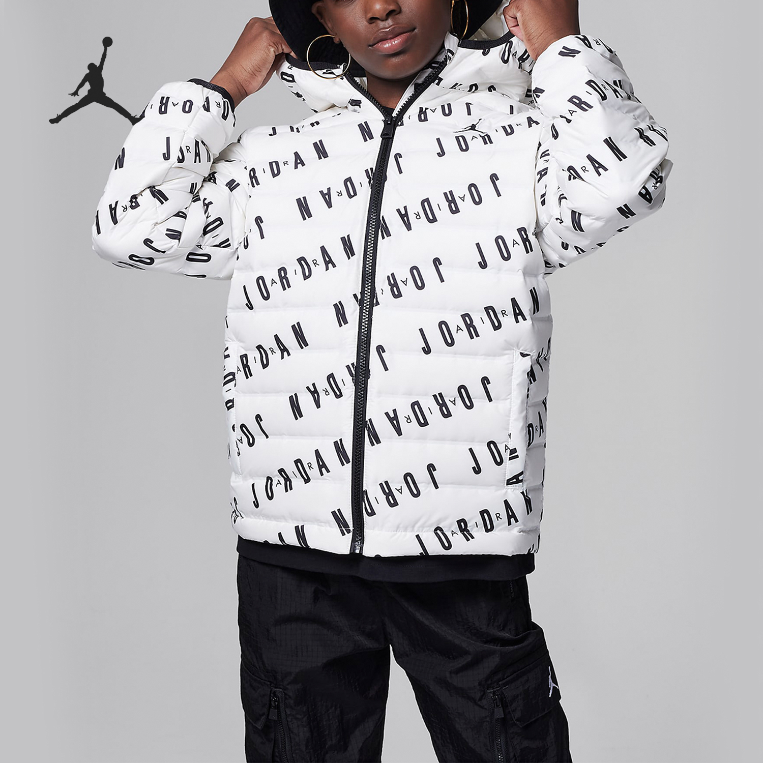 Nike/耐克正品JORDAN大童时尚休闲保暖户外羽绒服FZ1719-133