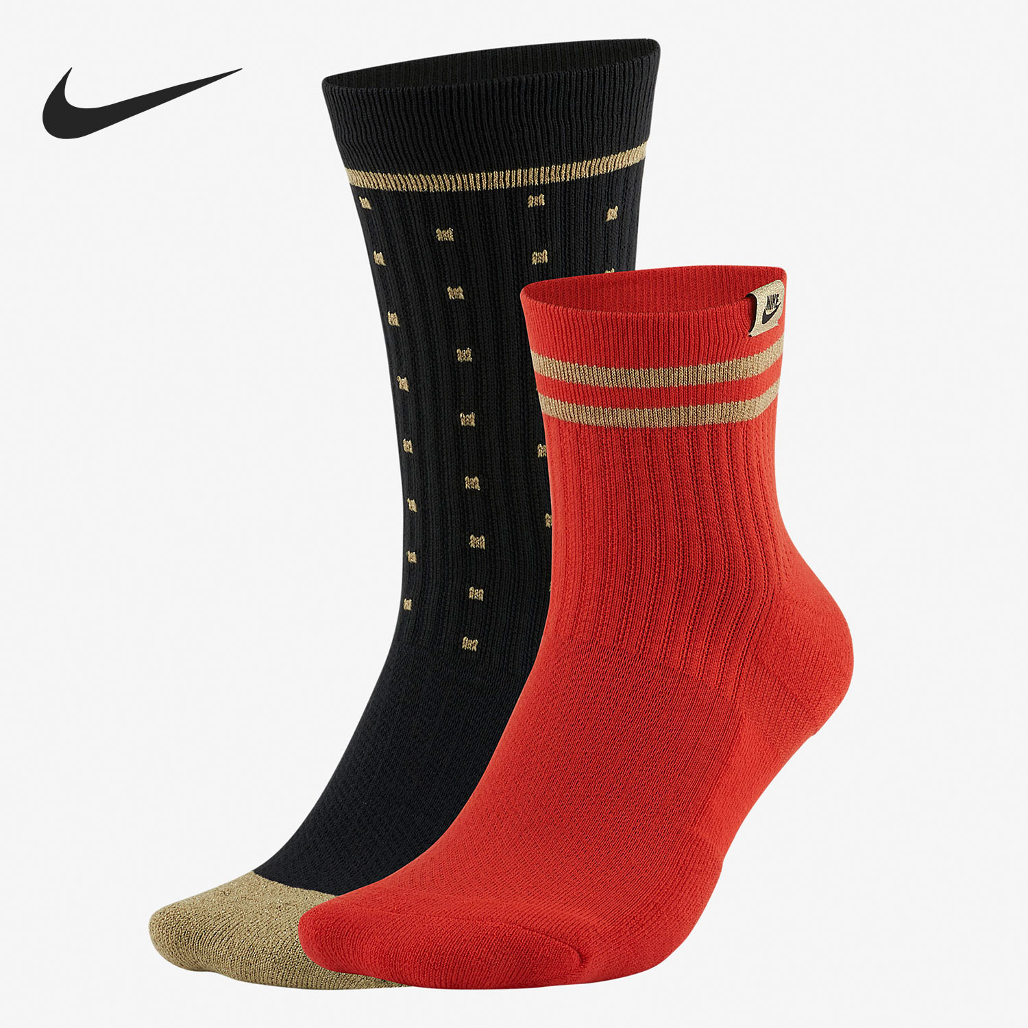 Nike/耐克正品新款U SNKR SOX CREW 2PR男女休闲运动袜CU8324-901