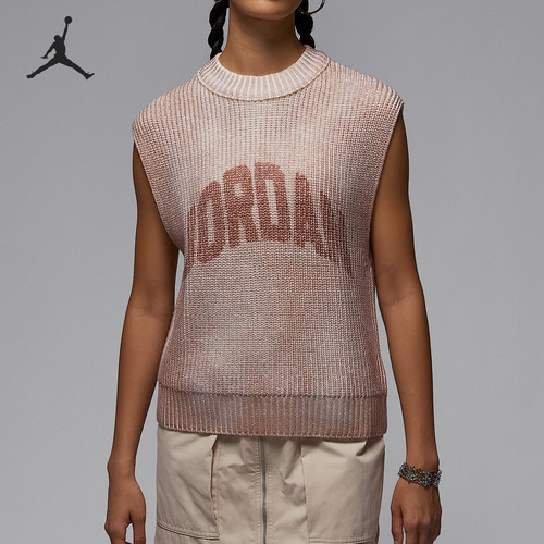 Nike/耐克正品JORDAN女士圆领针织休闲印花透气背心HQ9191-200