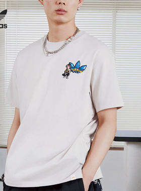 Adidas/阿迪达斯正品三叶草新款男女印花运动短袖T恤IP1792
