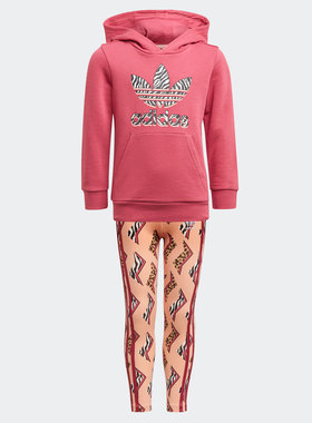 Adidas/阿迪达斯正品三叶草 小童休闲运动套头衫套装 GN2211