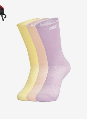 Skechers/斯凯奇正品男女时尚运动休闲中筒袜三双装L222U078