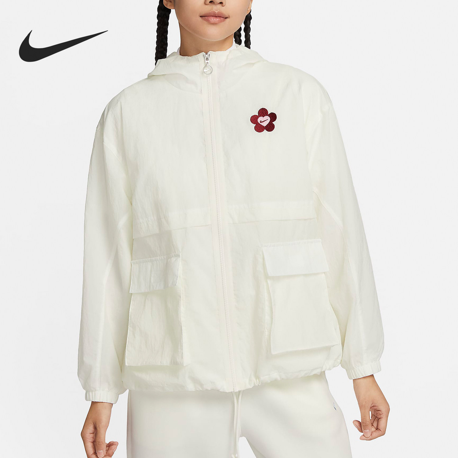 Nike/耐克正品春季新款女士连帽休闲运动夹克外套HF1130-133