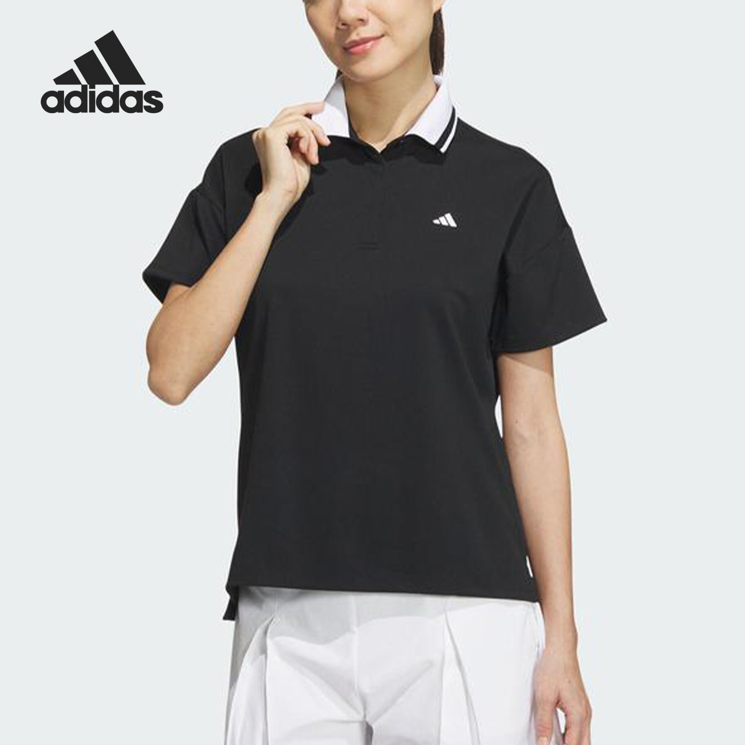 Adidas/阿迪达斯正品翻领女士宽松网球风短袖POLO衫IK9802,运动服/休闲服装,运动POLO衫,淘宝优惠券,粉丝福利购,淘宝优惠卷