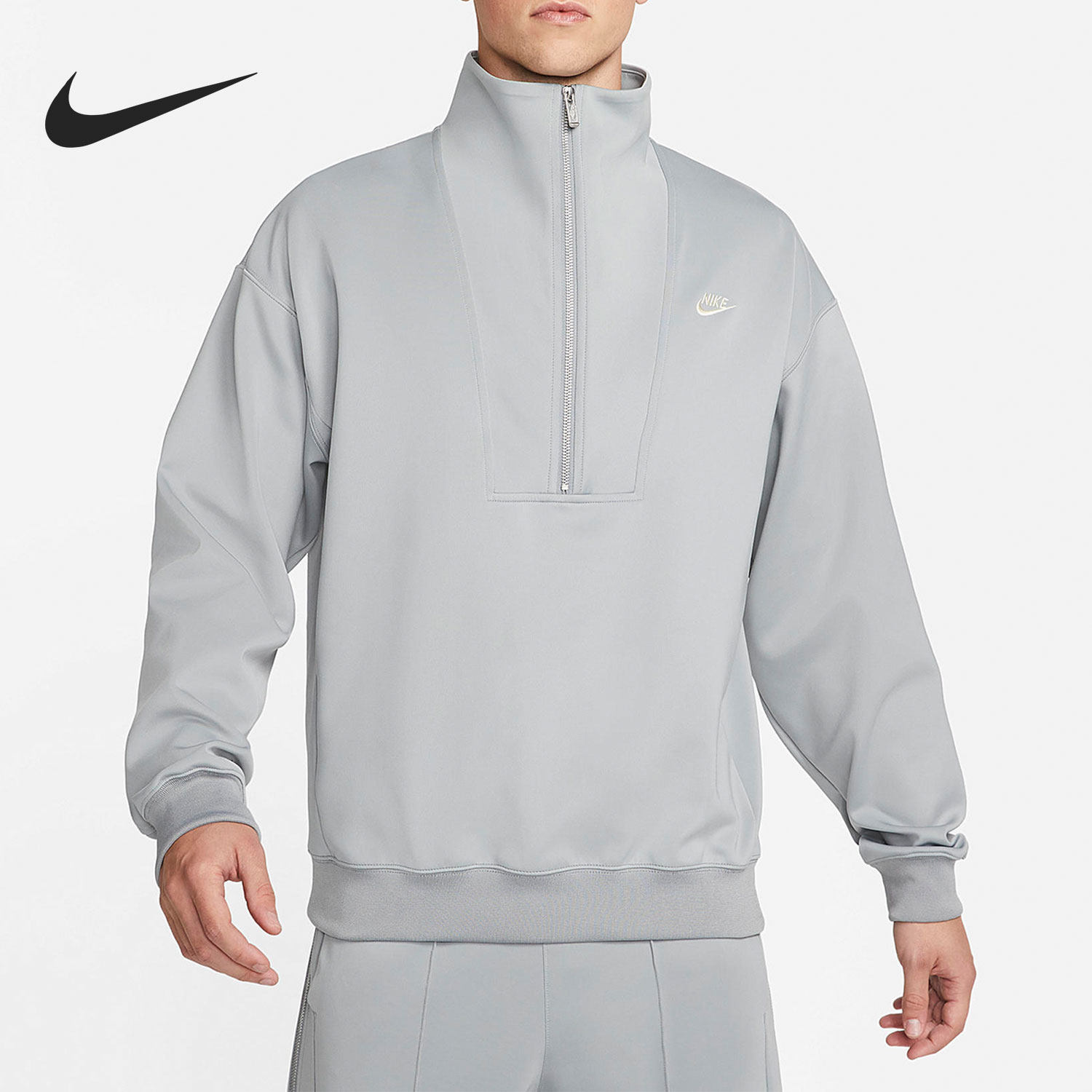 Nike/耐克正品男子针织透气舒适休闲半拉链套头衫DQ4238-425