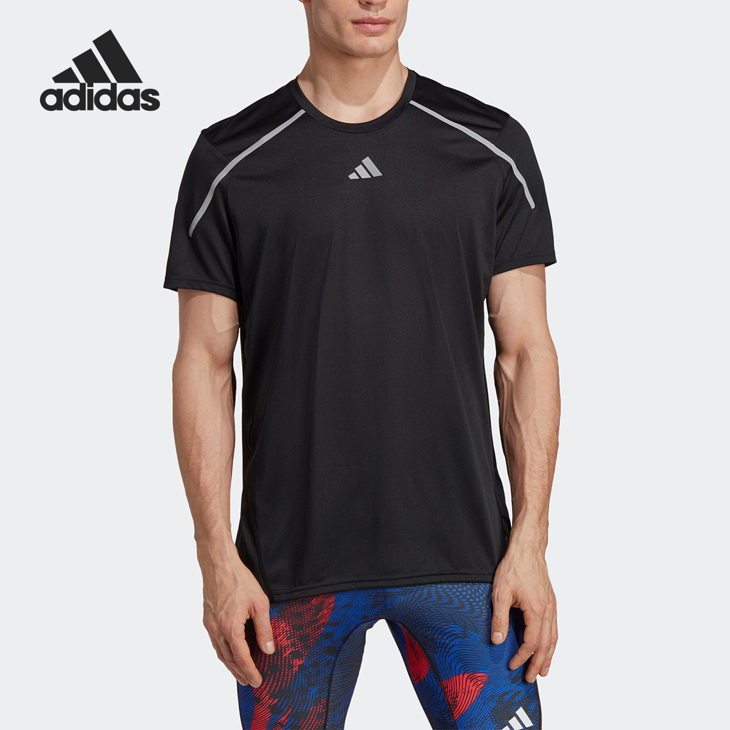 Adidas/阿迪达斯正品2023新款男子透气跑步运动短袖T恤HN8017