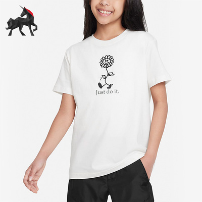 Nike/耐克正品大童宽松舒适圆领运动T恤FD5363-133
