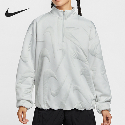 耐克女士半拉链立领保暖休闲卫衣