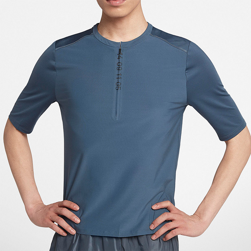 Nike/耐克正品TECH PACK男子半拉链跑步训练短袖 AQ6387-427