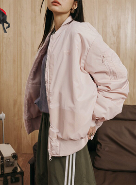 Adidas/阿迪达斯正品三叶草男女时尚立领运动夹棉外套JL8382