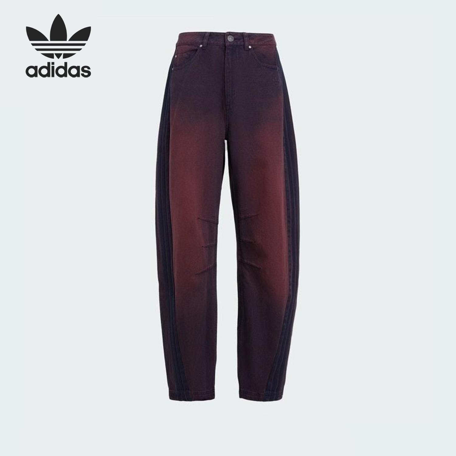 Adidas/阿迪达斯正品三叶草女士潮流复古经典休闲弯刀长裤KG0201