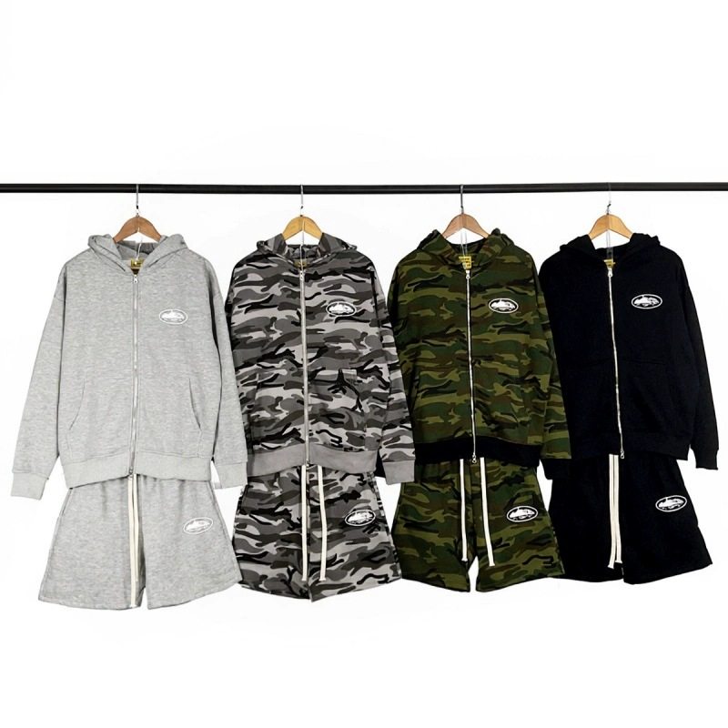 Corteiz美潮恶魔岛印花加绒连帽卫衣男女拉链外套休闲短裤套装,男装,其他套装,淘宝优惠券,粉丝福利购,淘宝优惠卷