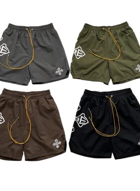 美式高街RHUDE小众潮牌字母印花尼龙速干休闲运动透气短裤五分裤