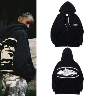 Drill美式嘻哈恶魔岛CRTZ高街街头拉链开衫连帽卫衣休闲运动外套