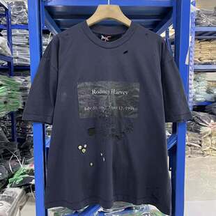 pengiri同款paly hollywood标语印花T恤勋章刺绣宽松复古男女短袖