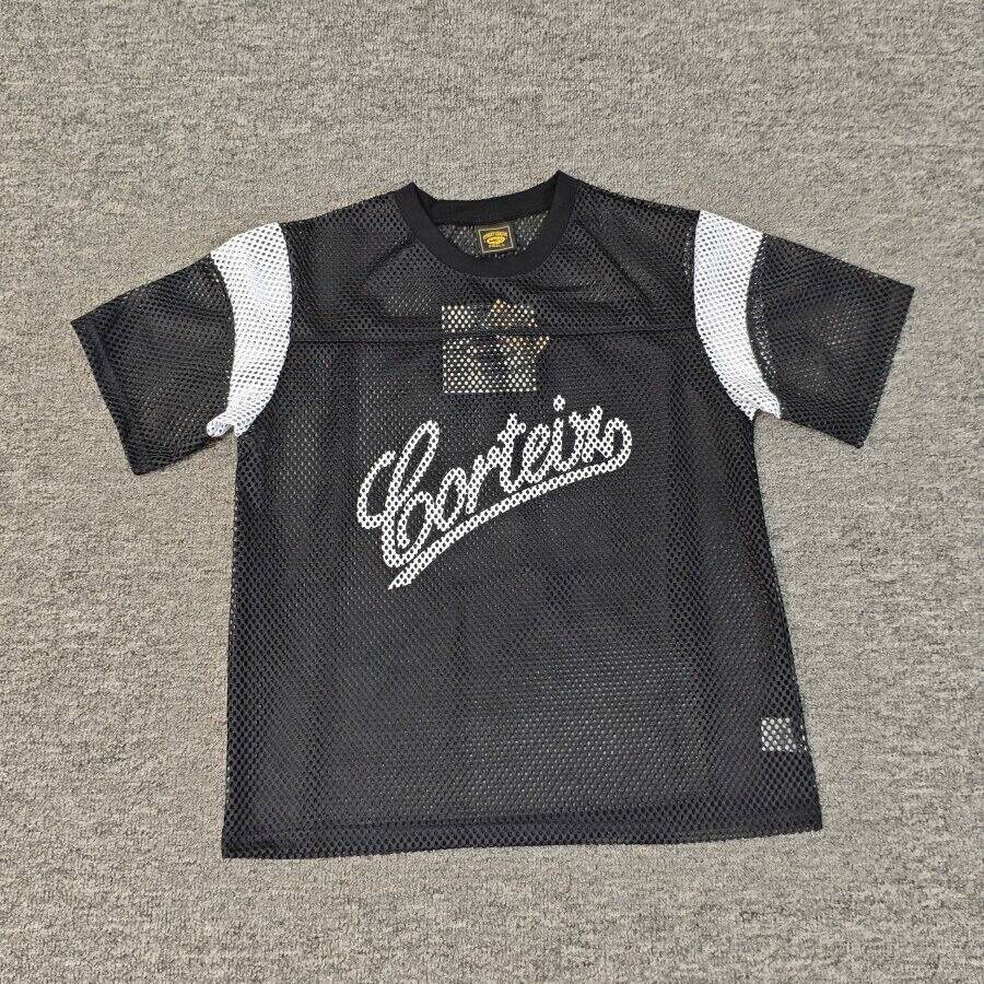 Corteiz美式复古恶魔岛18号透气网眼球衣宽松街头潮牌短袖男女T恤