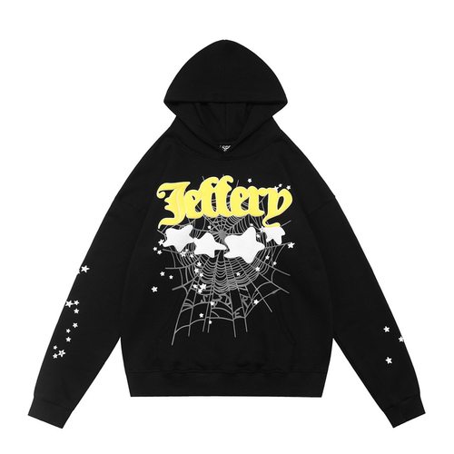 蜘蛛网发泡印花帽衫秋季潮流