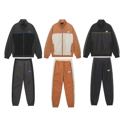 2025SYNA刺绣logo美潮高街潮流休闲梭织拼接开衫外套运动裤子套装