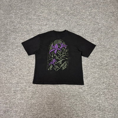 潮牌花卉刺绣纯棉短袖T恤