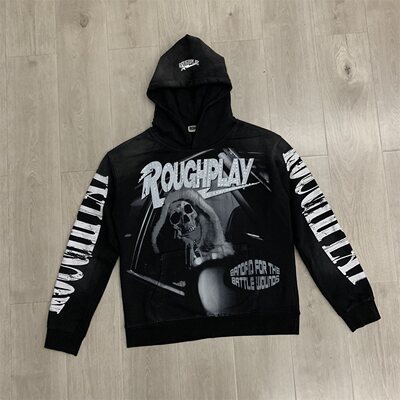 RoughPlay白墨直喷烫钻卫衣