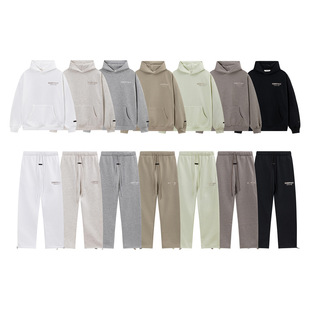 FOG复线ESSENTIALS金色字母印花高街潮流加绒连帽卫衣裤子套装