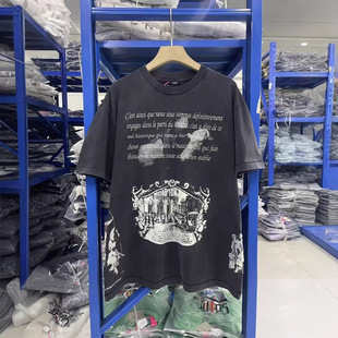 ERD忧郁 T恤 富二代高街风男女宽松圆领潮牌纯棉上衣字母印花短袖