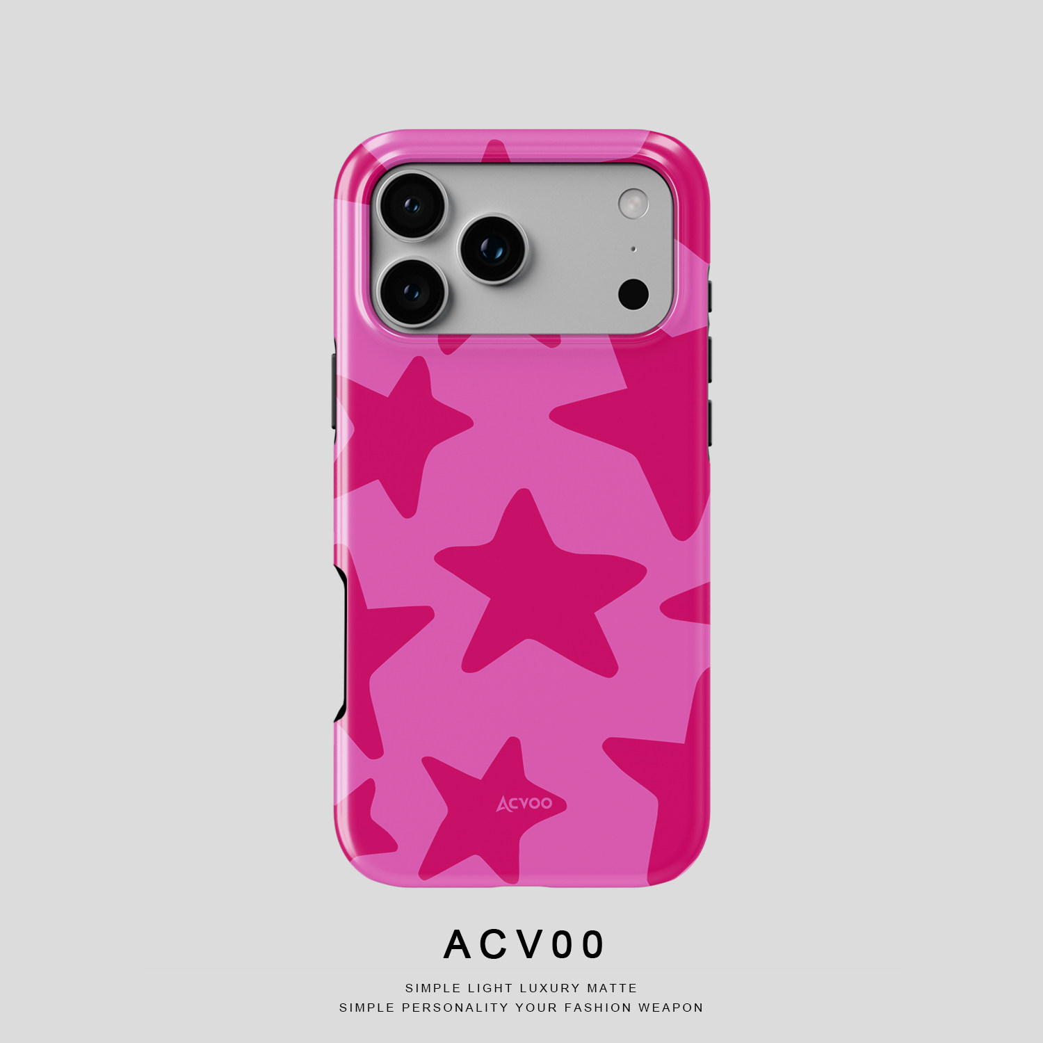 Acvoo复古粉色五角星潮流iPhone17Promax保护16适用于苹果15手机壳14防摔壳13不褪色12可水洗全包